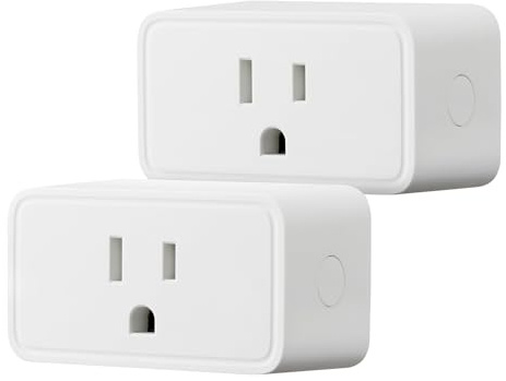 Amazon Basics Smart Plug with Timer Function, Voice Control, WiFi Outlet, Works with Alexa Only, Schedule, APP Control, 2.4 GHz Wi-Fi, No Hub Required, 2-Pack, White