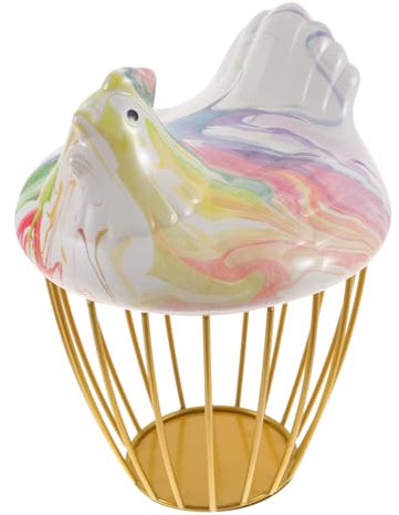 MAGICLULU Keramikkorb Henne Eierkorb Küchenaufbewahrung Multifunktionaler Desktop-aufbewahrungskorb Aus Eisen Und Keramik Geeignet Für Eier Obst Gemüse Dekorativer Küchenkorb in Zufälliger f