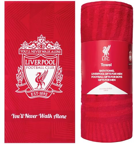 Liverpool F.C. Strandtuch Baumwolle Handtuch Duschtuch Badehandtuch Groß Handtücher Schnelltrocknend für Fussball Fans 137 x 69 cm (Rot)