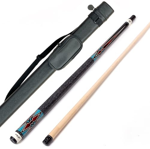 Riley Centurion American Pool-Queue mit Leinenummanteltem Griff, 147 cm, 13 mm Spitzen-Gelenkschutz und Hartschalenkoffer (X6C)