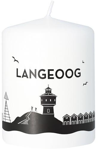 Goodtimes Stumpenkerze Langeoog Skyline (Weiß)