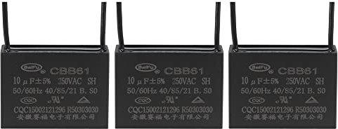 3 Stück Deckenventilator-Kondensator CBB61, metallisierter Polypropylen-Folienkondensator, ideal for Ventilatoren, Pumpen, Motoren, laufend