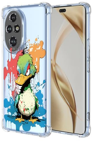 YUXING Cover Trasparente per Honor 200 Pro 5G - Custodia Protettiva Sottile in TPU Morbido Antiurto con Carino Motivo Disegno Cool (Duck)