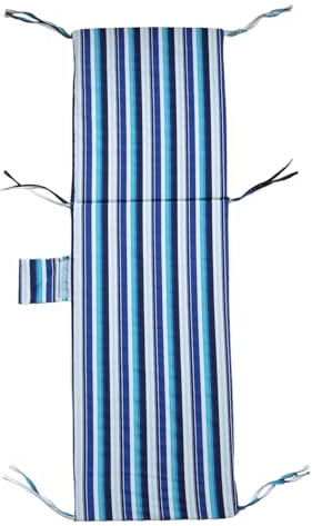 fashion home Pagano Cuscino per Lettino Prendisole da Giardino - materassino da Esterno - Lettino per Giardino con Laccetti multirighe 60x190 cm
