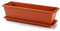Acan Tradineur - Jardinera con Plato Rectangular Terracota - PLFT - Fabricado en Plástico -Macetero Apto para Exterior e Interior del hogar - 50 cm - Color Marrón