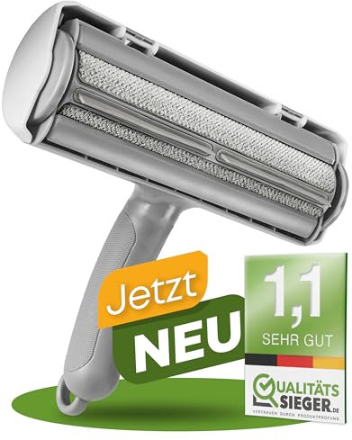 DOGGYBOO NEUHEIT 2024 Selbstreinigender Tierhaarentferner – Premium Fusselrolle für Hundehaare und Katzenhaare, Wiederverwendbarer Katzenhaarentferner für Sofa, Teppich, Bett und Auto (Grau)