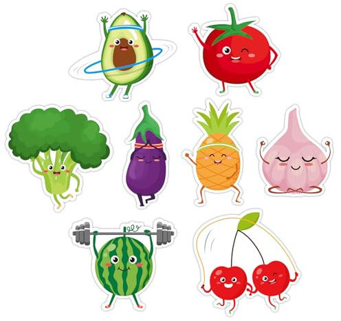 8pcs Funny Fridge Magnets - Cute Fruit & Vegetable Magnets for Refrigerator