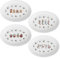 Viynran 4-Piece 10-Inch Christmas Melamine Oval Plate Set, Festive Holiday Dinnerware with Gingerbread, Snowman, Stockings, and Mug House Designs, Dishwasher Safe