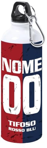 Borraccia Termica Tifoso Calcio Serie A Tifoso Milanista Interista Napoletano Personalizzata con nome e numero Misura 23x21 in Alluminio Sublimatico (Tifoso Genoa)