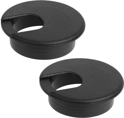 2 Pcs Black Desk Grommet 60mm Round Desk Cable Hole Desk Cable Wire Computer Desk Plastic Grommet Desk Cable Wire Grommet Tidy Wire Hole Cover for Management Office Computer Desk Wires