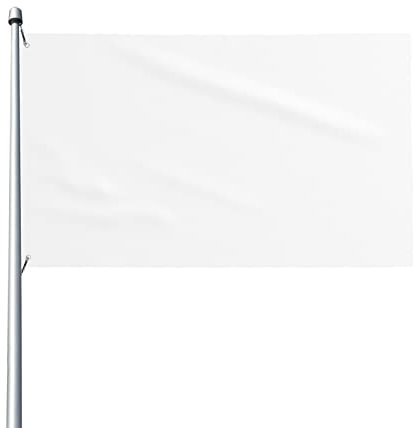 DYAGSIO Individuelle Flaggen, 90 x 152 cm, personalisierbar für Garten, Straßendekoration, Schild und Banner, 1 Stück, blanko, Weiß
