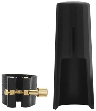 Laroal Embout de bec de saxophone alto Ligature de saxophone alto en cuir avec embout de bec en plastique pour saxophone saxophone (alto)