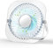 FUNJEO F92 Glassy Mini Desk Fan,3 Speeds Lightweight USB Fan,Powerful for Work/Study/Party/Camping (White)