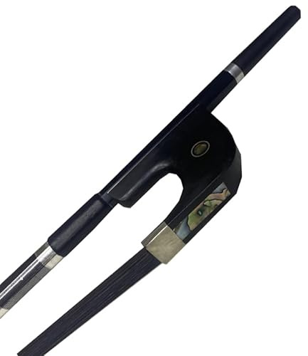 YINFEEL 3/4 Carbon Fiber Upright Bass Bow German Double Bass Bow white horse hair/BLACK HORSE HAIR (black)
