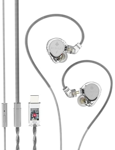 Hidizs Auricolari ST2 Pro USB-C cablati, doppio circuito magnetico 10 mm driver dinamici in ear monitor, chip ESS ES9218AC Pro DAC, microfono HD, controllo in linea, cuffie Tpye-C DSP, cavo OFC