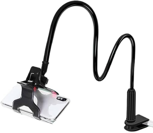 Qizeroty Handy Halter Für Bett, Schwanenhals Handy Halterung, Schwanenhals Handyhalterung Für Bett, Flexible Lang Arm Handys Ständer, 360 Grad Drehung Handys Ständer Für Den Meisten Mobiltelefonen