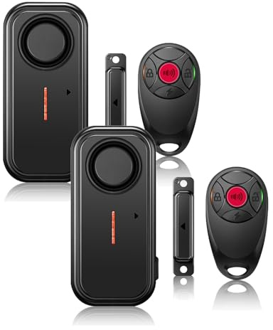 HENDUN Door Chime when Opened, Exterior Pool Gate Alarm with Remote, IP66 Waterproof Indoor/Outdoor Home Security Sensor (2 pack)