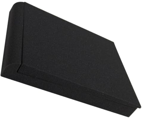 Schwarz Lautsprecher Isolationspad aus Hochdichtem Schaumstoff für Boxen | Entkopplung vom Schreibtisch, Rutschfeste Unterseite, Flache Rechteckige Form, 1 Stück für Studio und Desktop