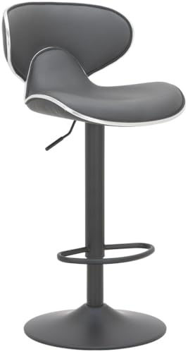 Lamboro Carcaso Single Kitchen Bar Stool, Matt Black Footrest, Adjustable Swivel Gas Lift, Breakfast Bar & Home Barstool, Charcoal Grey