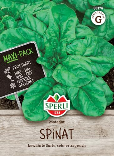 Sperli Spinatsamen Matador 83174, Gründüngungssaat | Gemüsesamen für üppige Ernten, für Frühjahr & Herbst, für Gemüsegarten, Schossfest, ertragreich