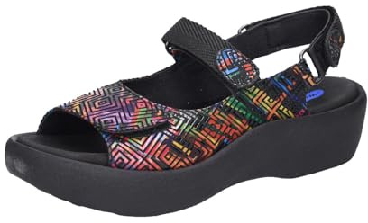 Wolky Jewel Sandale 0320472-970, Black Multi, Corza Print (bedrucktes Nubukleder) Schwarz Gr. 41