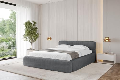 ALTDECOR Polsterbett mit Bettkasten und Lattenrost, Bett mit Kopfteil, Boxbett ohne Matratze, Doppelbett mit Stauraum - Enora-v1-200x200 Dunkelgrau