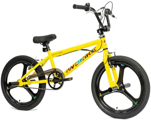 iWOBiKE BMX 20 Zoll Freestyle Fahrrad, 360° Rotor, Pegs, robuste Felgen, Klingel, Jugendrad für Jungen und Mädchen