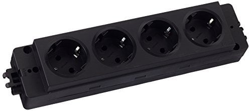 Schulte 159104000100 Steckdosenleiste EVOline Express 4 x Schuko, GST18, schwarz, 230 V