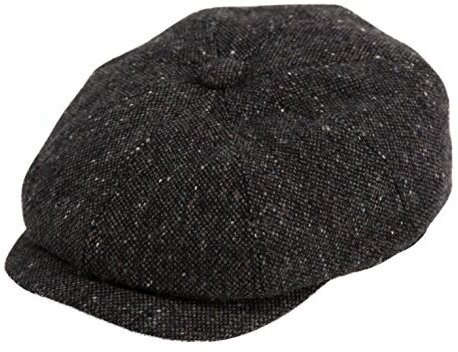 Gamble & Gunn ‘Ardura’ Unisex Flat Cap. 100% Irish Donegal Tweed Wool Hat, 8 Panel Design Newsboy Baker Style Hat with Button. Easy Care, Fully Lined, Fashionable Mens and Womens Caps. Charcoal, M
