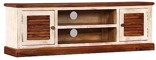 vidaXL Mangoholz Sheesham-Holz Massiv TV Schrank Fernsehtisch Fernsehschrank Lowboard TV Möbel Tisch Board Sideboard HiFi-Schrank 120x30x40cm