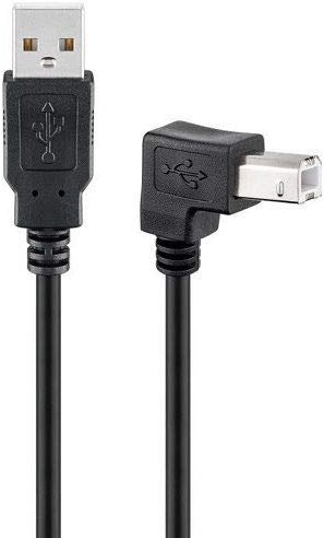 CABLEPELADO Cable Impresora acodado | Cable USB Impresora 90º | Cable USB 2.0 Tipo A a Tipo B | Compatible con HP,Epson,Canon,Brother,Lexmark,Escáner,Disco Duro,Fotografía | Negro | 5 Metros