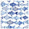 murando Tapete selbstklebend 10m Wandtattoo dekorative Möbelfolie Dekorfolie Fotofolie Panel Wandaufkleber Wandposter Wandsticker - Fische blau weiß g-B-0082-j-a