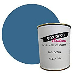 BOX DECO COULEURS Peinture murale acrylique aspect mat Aqua Déco - 750 ml, Bleu Océan