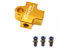 Fireyouracing Aluminium 3-Wege-Adapter M10 * 1,25 Loch für Motorrad-Hydraulikleitung T-Stück, Gold, 1 Stück