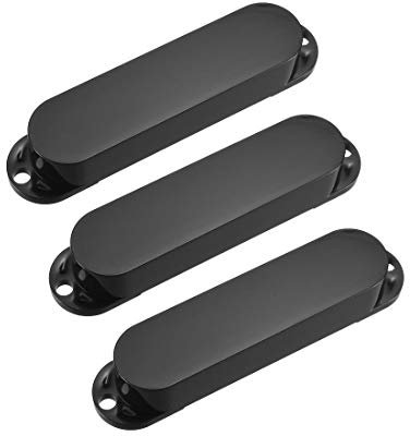 sourcing map Lot de 3 cache-micros scellés à bobine unique pour guitare ST - Sans trous - Noir