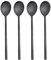 AOOSY Lot de 4 cuillères coréennes en acier inoxydable 21,6 cm pour la maison, la cuisine ou le restaurant (noir)