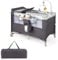 COSTWAY 5 in 1 Beistellbett klappbar, Reisebett mit Matratze, 2 Ebene Babybett mit Rollen, Spielbogen & Wickelauflage, Stubenwagen mit Tragetasche für Baby bis 3 Jahren (Grau)