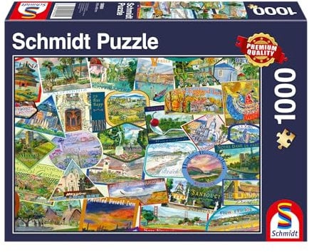Schmidt Spiele 58984 Reise-Sticker, 1.000 Teile Puzzle, bunt