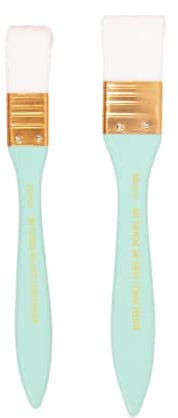 Craftelier - Deux pinceaux de 2 cm et 3 cm pour appliquer des peintures et vernis | Manche de couleur turquoise mat | Poils doux et synthétiques de couleur blanche | Dimensions approximatives 19,8 x 3