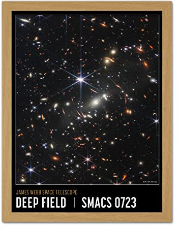 Artery8 NASA James Webb Space Telescope First Deep Field SMACS 0723 Poster Artwork Framed Wall Art Print 18X24 Inch