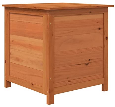 vidaXL Outdoor Kissenbox Holzbox Truhenbank Box Holztruhe Gartenbox Auflagenbox Gartentruhe Garten Aufbewahrungsbox Braun 50x50x56 cm Massivholz Tanne