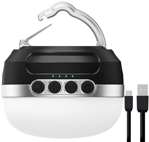 LED Campinglampe RGB Farbwechsel, 8400mAh akku Camping Laterne mit USB C Aufladbar, 5 Lichtmodi, Stufenloses Dimmen, Wasserdicht und Starker Magnet Camping Lampe für Wandern, Stromausfälle, Notfall