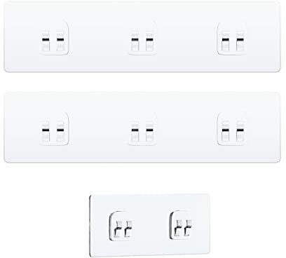 Confezione da 3 contenitori per doccia trasparenti adesivi per sostituzione, senza forare, adesivo trasparente per ripiani doccia, portasapone, bagno e rack da cucina