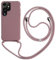 Keteen Handyband hülle für Samsung Galaxy S23 Ultra Handyhülle mit Band Slim Silikon Schutzhülle mit Abnehmbar Kordel Stossfest Bumper Cover zum Umhängen Necklace hülle Galaxy S23 Ultra-Pink