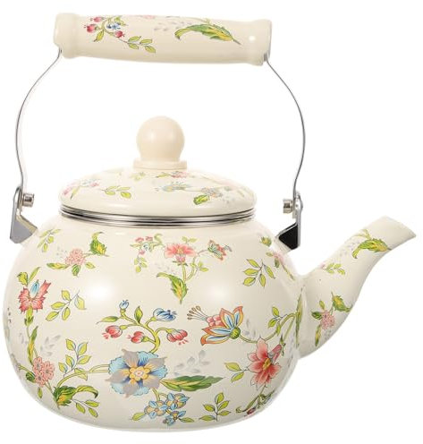 Luxshiny Caldera De Esmalte Cafetera Decoración Al Aire Hervidor De Agua Caliente Teteras De Estufa Pava Caldera De Te Antigua Hervidor De Agua Hirviendo Antiguo Puesto De Té Oficina