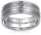 Bling Jewelry Breites Silberfarbenes Doppeltes Gerilltes Gebürstetes Mattes Titanium Ehering Für Männer Bequeme Passform 8Mm Individuell Graviert