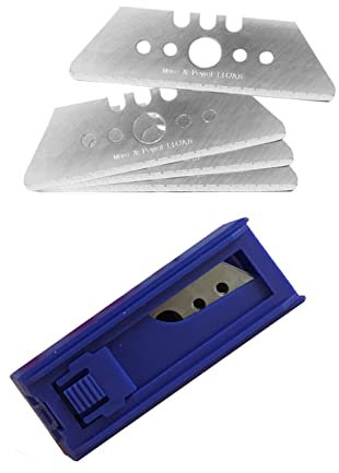 10 x LAME DE RECHANGE LONGUE en acier Ref 147A.6 pour cutter de sécurité Mure & Peyrot. Longueur 65 mm, à bout rond, réversible. Pour cutters Lège 2 et Gémel 2. Existe à bout pointu Ref 147.6