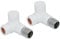 NRG White Towel Rail Corner lockshield Radiator Valve One Pair