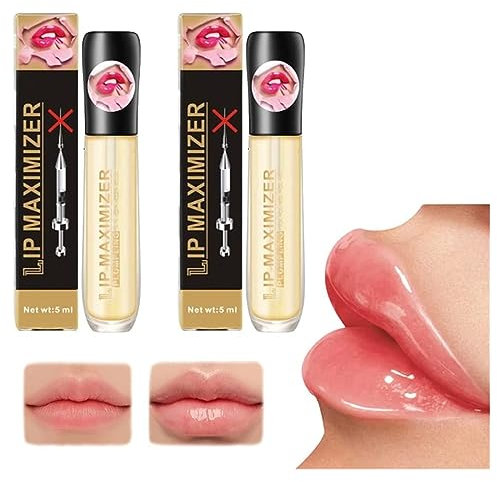 Alicroplct Vitamin E Lip Serum, Instant Lip Filler Plump Lip Enhancer Serum, Lip Maximizer Hyaluronic Lip Plumper, Vitamin E Lip Plumping Serum, Lip Repairing Reduce Lip Fine Lines (2 Pcs)