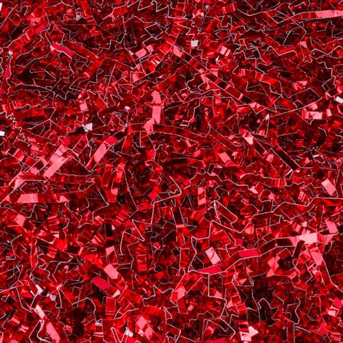 Ottwlli 150 grammi di carta rossa tagliata a pieghe riempitivo per confezioni regalo riempitivi per sacchetti regalo per matrimoni, feste, Natale, erba pasquale